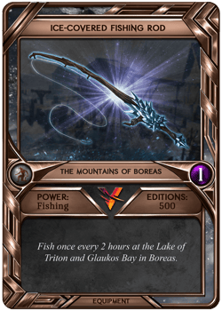 Ice-covered Fishing Rod